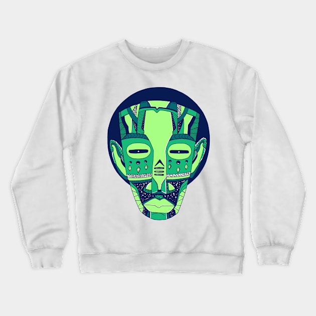 Ngreen African Mask No 3 Crewneck Sweatshirt by kenallouis